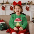 thumbnail image 2 of Yuyamidu Mushroom and Frog Sweatshirt for Girls Size 7-8 Green Crewneck Sweatshirts Y2K Casual Outfits Ruffle Shoulder Long Sleeve Top Soft Lightweight Workout Pullover Outdoor Play Clothes, 2 of 8