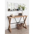 thumbnail image 2 of Kate and Laurel Travere Wood Console with Black Metal Support Bar, Brown, 2 of 5
