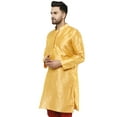 thumbnail image 6 of SKAVIJ Men's Tunic Top Art Silk Long Kurta Indian Wedding Casual Shirt Medium Gold, 6 of 6