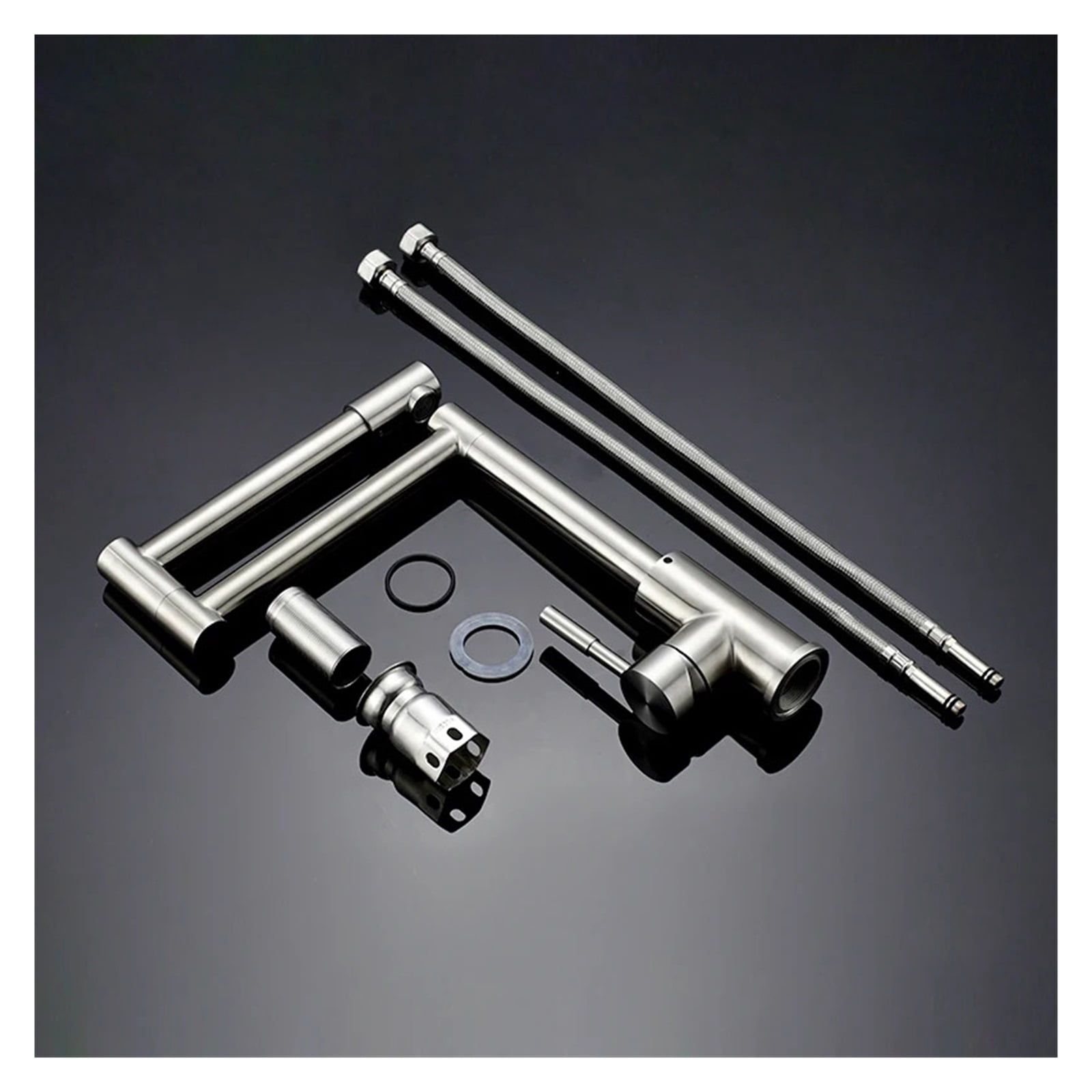 Kitchen Faucet 720 Degree Swivel Stainless Steel Sink Faucet Universal Single Handle Hot and Cold Mixer Folding Bar Faucet