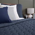 thumbnail image 3 of Southshore Fine Linens Oversized Quilt Bedding Set lightweight, bedspread 3-Piece, two matching shams, Navy Blue, King / California King, 3 of 6