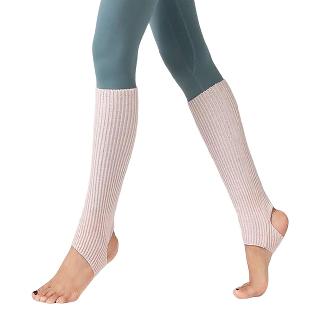 Sonducket 1 par de calentadores de piernas de punto para mujer, mallas a la moda de Color sólido acrílico, deportes al aire libre, escuela, oficina, Medias Rosado Sonducket AP013098-07