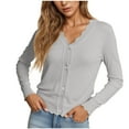 thumbnail image 2 of ZSQDM Women's Cardigans Knit V Neck Button Down Lightweight Ladies Fashion Summer Casual Open Front Cardigan Womens Cardigan Sweaters Soft Fit Basic Knit Sweaters Top Outfits Fall Sweater（Xxl）, 2 of 7