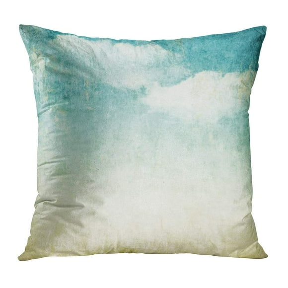 BOSDECO Watercolor Retro Vintage in The Blue Shade Clouds Old Pattern Abstract Pastel Parchment Pillow Case Pillow Cover 16x16 inch