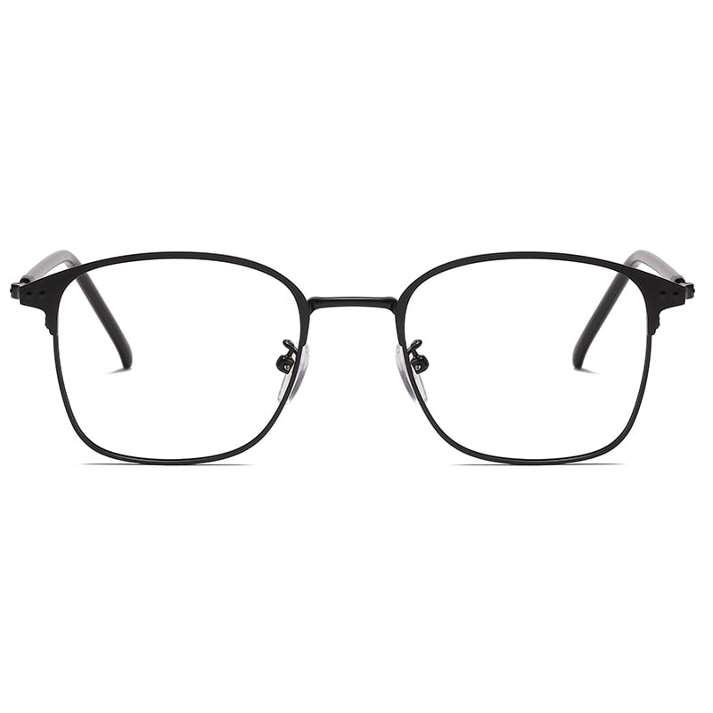Antiblue Light Glasses with Discoloration Flat Lens Square Metal Frame