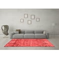 thumbnail image 3 of Ahgly Company Indoor Round Abstract Red Contemporary Area Rugs, 3' Round, 3 of 4