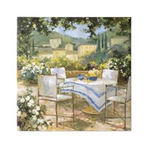 Stupell Industries Tuscan Terrace Vineyard French Picnic Courtyard Villa Scenery,36 x 36, Design by JG Studios