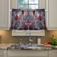 thumbnail image 5 of Wobogo Diamond Rose Kitchen Curtains 2 Piece Set Farmhouse Country Style Light Filtering Small Window Drapes Suitable for Bathroom Laundry Room and RV 27x36in, 5 of 9
