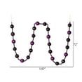 thumbnail image 2 of Vickerman 6' Plum Stripe Ball Ornament Christmas Garland, 2 of 2