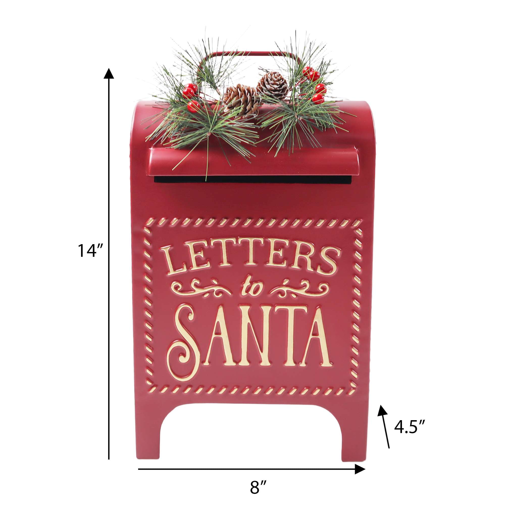 Holiday time Santa mailbox,14 inch height,red colour