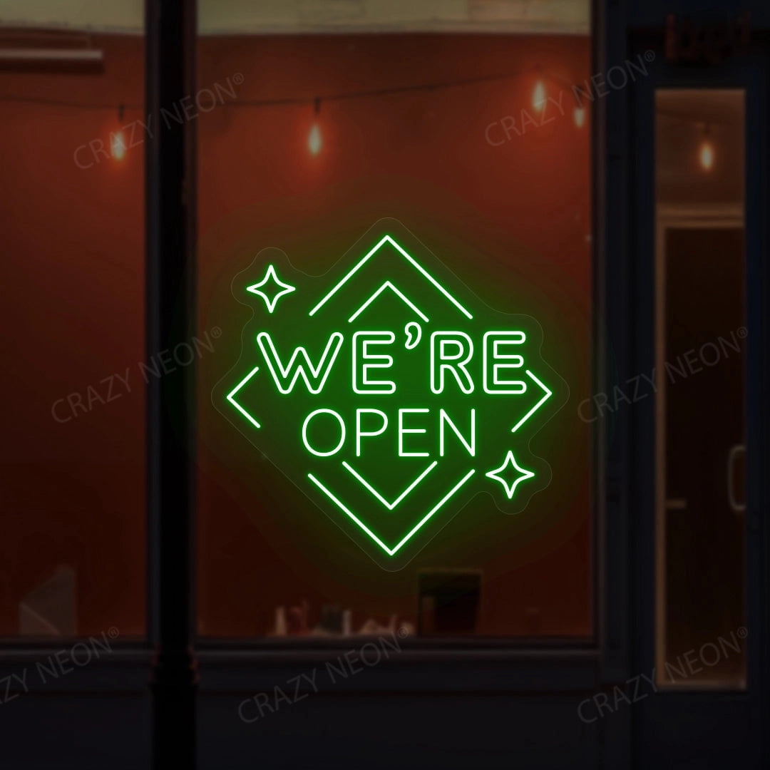 We Are Open Square Sign (Yellow, 36"(W)x36"(H))
