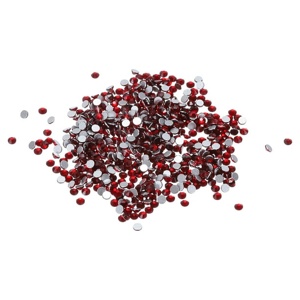 Uxcell 1440Pcs Cristales Diamante de Vidrio, Gemas Sintéticas Rojo Oscuro 1.3-1.4 mm