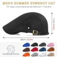 thumbnail image 5 of Minzimin 2 Pack Men's Mesh Cap Breathable Summer Newsboy Hat Adjustable Beret Ivy Cap Irish Cabbie Driving Hats, 5 of 7