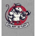 thumbnail image 2 of All Buff no Fluff Gym Rat Youth Heather Gray Long Sleeve Hoodie-Medium, 2 of 6