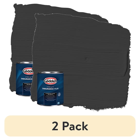 (2 pack) Glidden HEP Grab-N-Go Onyx Black / Black Satin Exterior Paint with Primer, 1 Quart