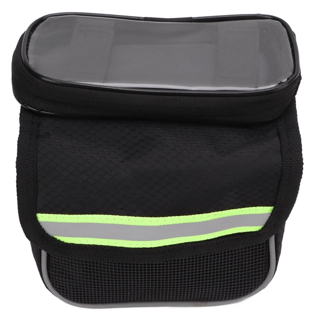 Bicycle Bag, Reflective Tapes Dual Zipper Bike Frame Bag For Cycling For Bike For DIY Green