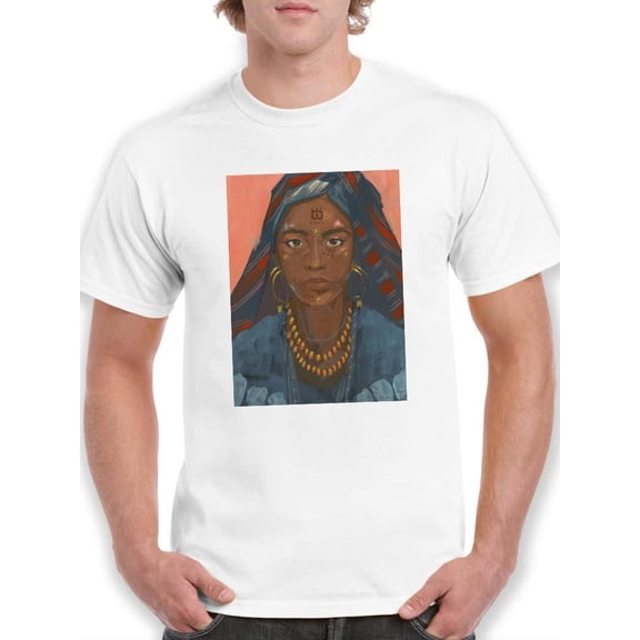 Wodaabe Woman T-Shirt Men -Jacob Green Designs, Male Large