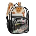 thumbnail image 2 of PVC Transparent Backpacks Clear Backpack for Travel and Outings Repeating Sun Pattern, 2 of 7