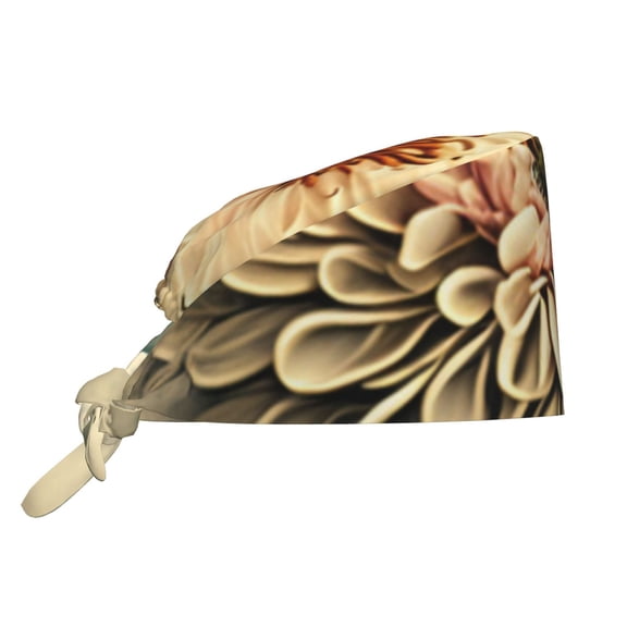 Working Caps Comfortable Breathable for Men Women Head Cover , Flower Retro Vintage