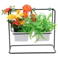 thumbnail image 3 of Geometry Swing Iron Rack Ceramic Flower Pot Home Office Desktop Succulent Plant Display Black, 3 of 8