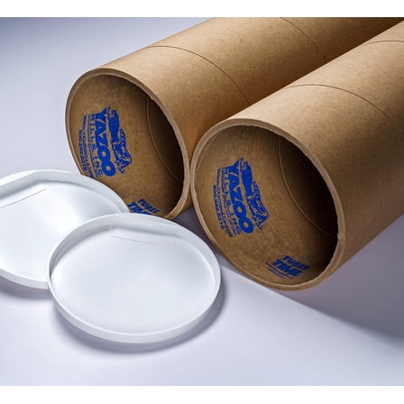 8" x .250 x 48 Extra Heavy Duty Kraft Mailing Tubes with Plugs (Pack of 2)