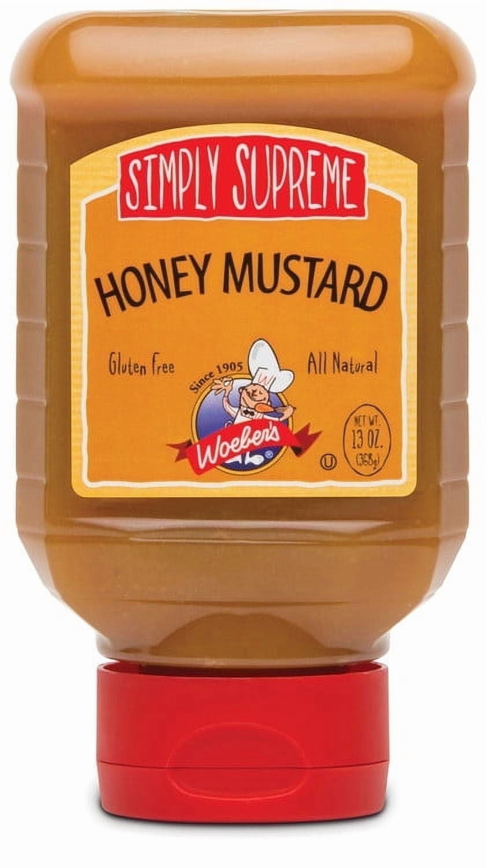 Woeber's Simply Supreme Honey Mustard, Sweet Savory Flavor, 13 Oz
