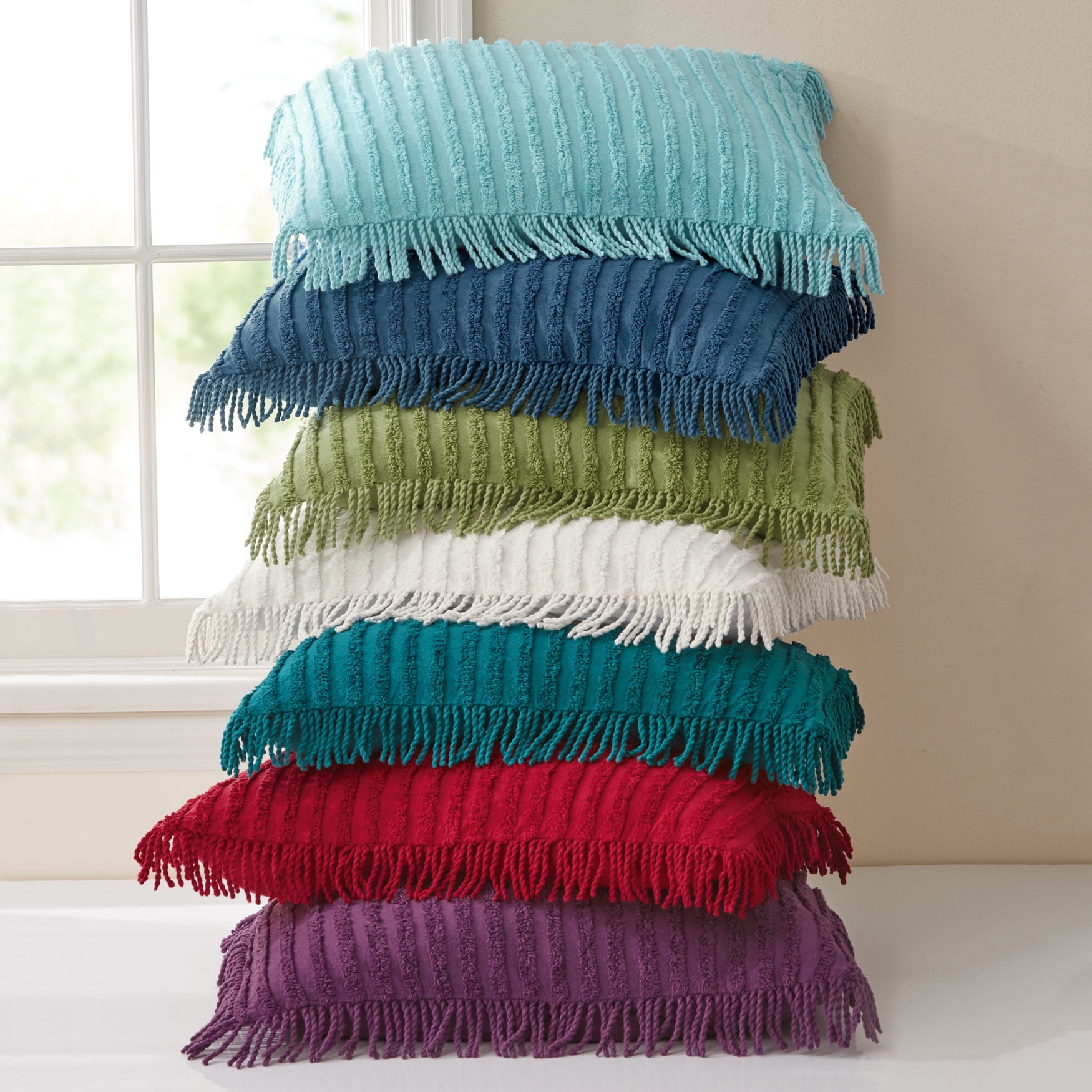 BrylaneHome Chenille Sham Pillow Standard, Antique Blue