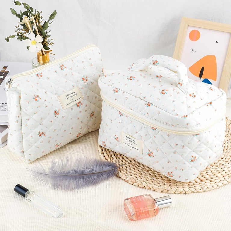 extra petite travel bag makeup URSKYTOUS 2Pcs Cotton Quilted for Women Large Small Cosmetic Bag Set Cute Blue Floral Print Makeup Pouch Portable Toiletry Bag Organizer Coquette Vintage Puffy Travel Essential compact enough to fit inside your tote or daily bag. The Small Vicuna Traveller -