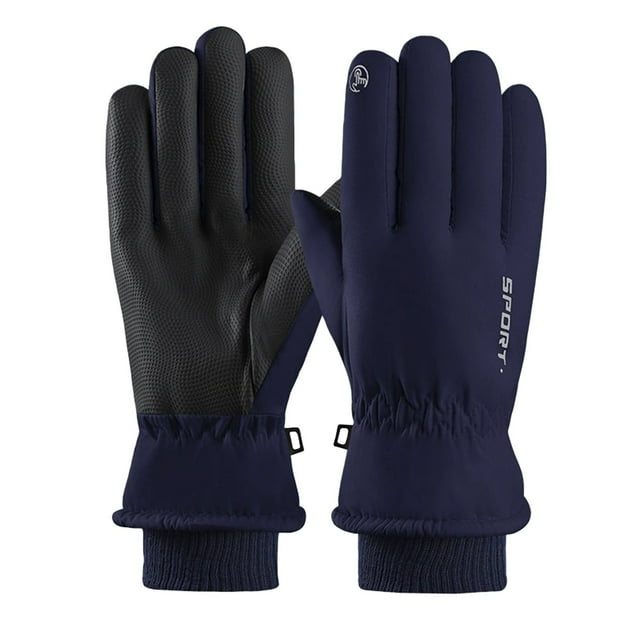 Breezora Heavy Duty Winter Gloves Thermal Windproof Protection for Cold Weather Commuting Motorcycle Riding and Outdoor Snow Sports Blue