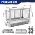 thumbnail image 5 of 2200Lbs Heavy Duty 4-in-1 Foldable Push Cart, with 4 Universal Swivel Wheels, for Grocery, Stall, Storage-Silver, 5 of 9