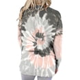 thumbnail image 3 of ZXSXSY Women Tie-dye Printed Contrast Color Long Sleeves Pockets Shirt, 3 of 3