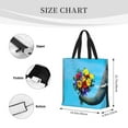 thumbnail image 4 of Naloa Elephant Trunk Couple Flowers Tote Bag for Women, Foldable Tote Bag With Zipper, Large Shoulder Bag, Top Handle Handbag for Travel, Work, Shopping, 4 of 9