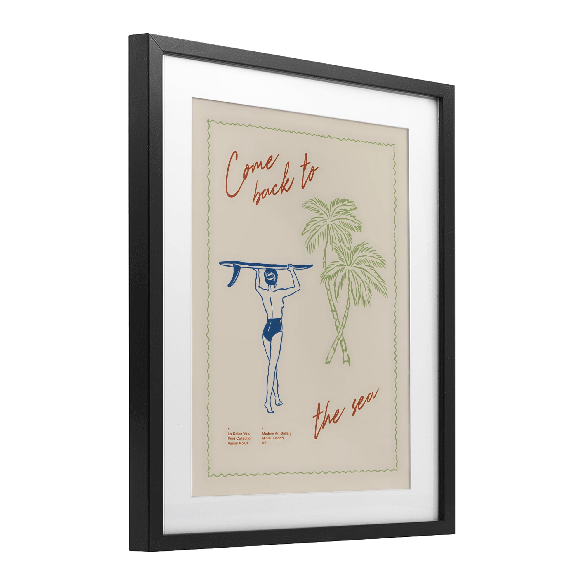 Stupell Industries Come Back To The Sea Black Framed Print Under Glass, design by The Prints Vibe