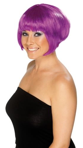 short purple wig
