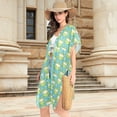 thumbnail image 4 of Beach Vacation Clothes Kimono Cardigan Loose Swimsuit Cover Up for Women Cartoon Lovely Frogs and Flower S, 4 of 6