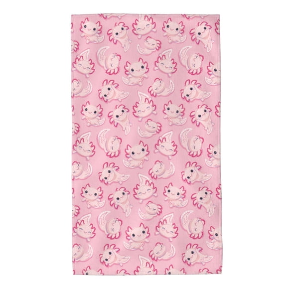 Balery happy baby axolotls Toalla de Microfibra Premium con Estampado – 27.5x16 pulgadas, Alta Absorción, Suave y Aterciopelada, Secado Rápido