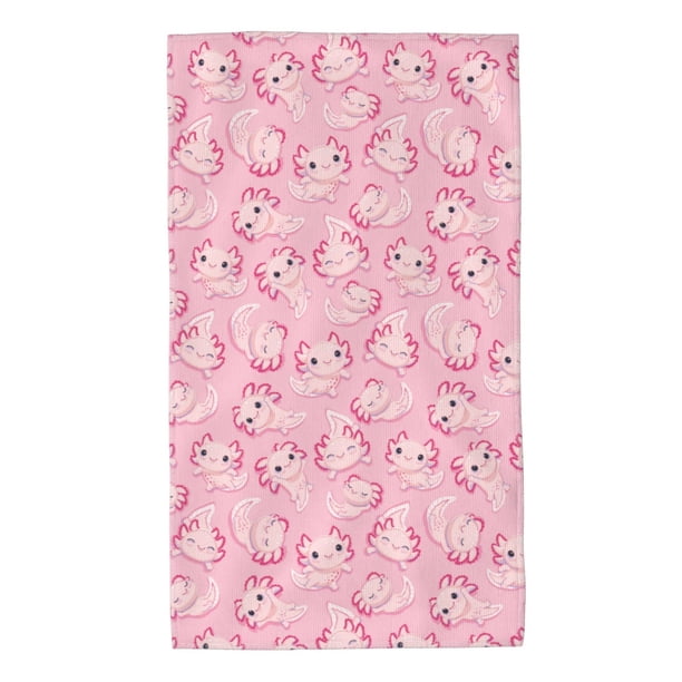 Balery happy baby axolotls Toalla de Microfibra Premium con Estampado – 27.5x16 pulgadas, Alta Absorción, Suave y Aterciopelada, Secado Rápido