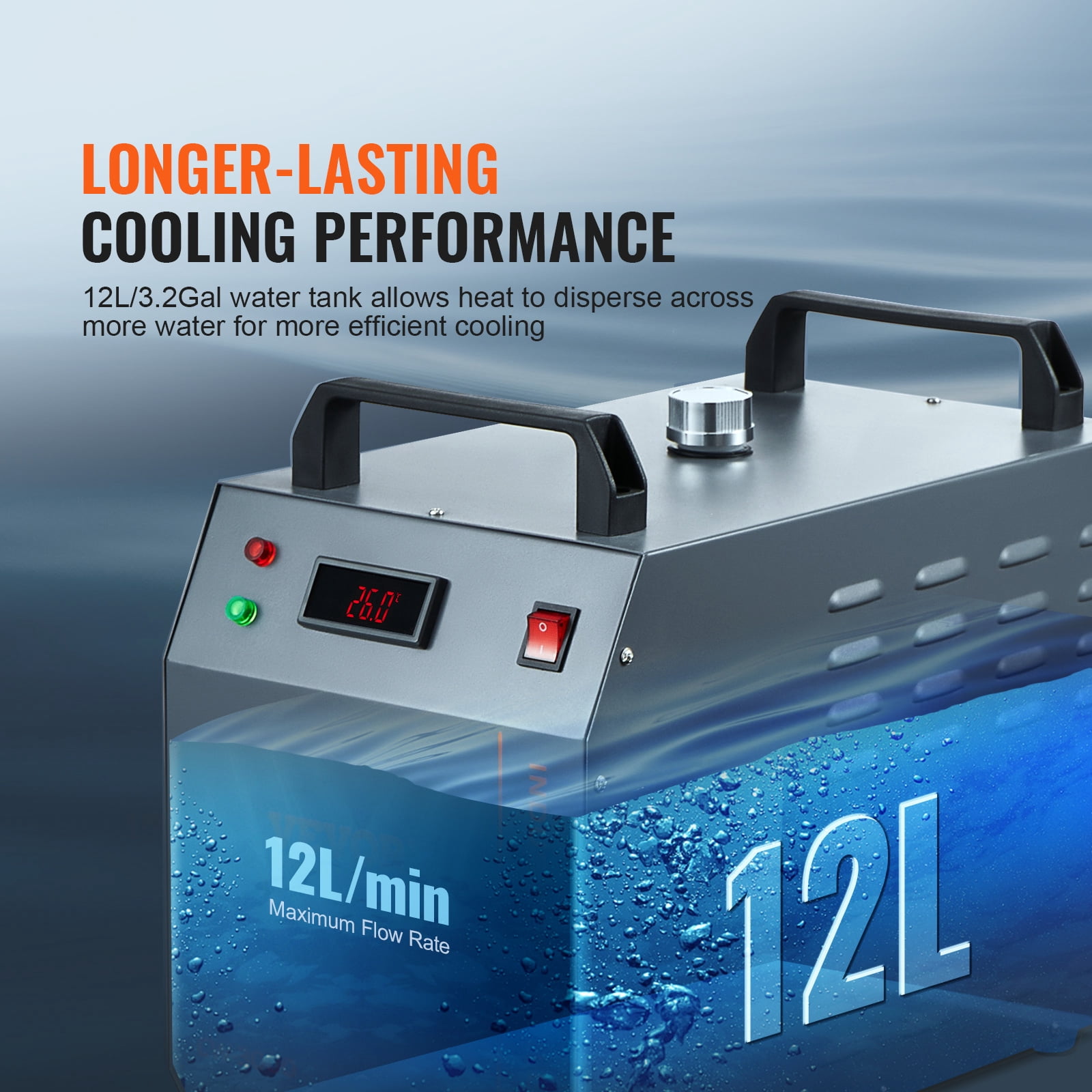 KFFKFF 12 L 12 L/min Air-cooled Industrial Chiller CW-3000 for Laser Tube