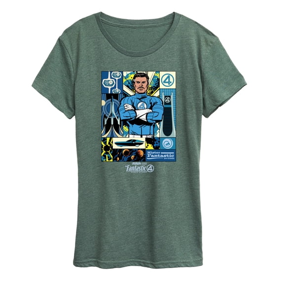 Fantastic Four - Mister Fantastic Grid Women's Short Sleeve Graphic T-Shirt