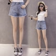 thumbnail image 4 of Women Short Jeans Solid Color High Waist Burr Shorts for Summer  L, 4 of 8
