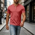 thumbnail image 6 of Henley Style for Mens T Shirt Casual Short Sleeve Summer Tee Lightweight Loose Fit Button Neck Pullover Top Daily T-Shirts, 6 of 6