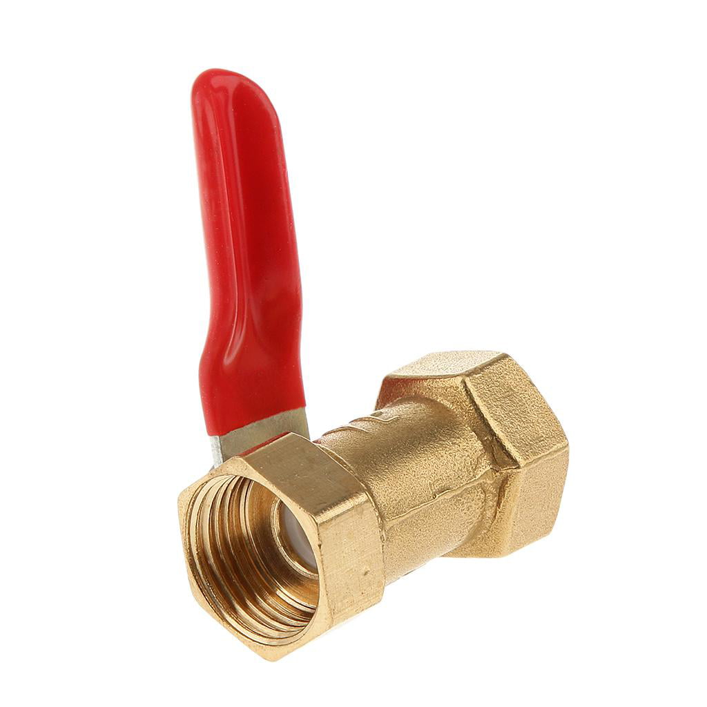 3/8 16mm Full Port Ball Valve Thread Connector with Red Lever Handle 