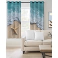thumbnail image 2 of Teal Coastal Blackout Curtains for Bedroom Living Room Darkening Curtains 84 Inch Length 2 Panels Set Summer Beach Starfish Nautical Seaside Window Curtain Window Treatment Grommet Drapes 42"x84", 2 of 9