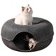 thumbnail image 1 of KAIYANG cama tipo túnel para gatos con forma de donut (gris oscuro), 1 of 5