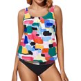 thumbnail image 1 of Kawell Two Piece Blouson Tankini Swimsuits for Women Modest Bathing Suits Loose Fit Swimwear, 1 of 6