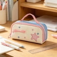 thumbnail image 4 of YIMWNYI Star Multi-Layer Pencil Case, Large Capacity Handheld Stationery Bag, Portable Pen Organizer Pouch, Sturdy Fabric Desk Storage Tote, Versatile Cosmetic Travel Kit, 4 of 8