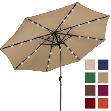 Bcp 10ft Deluxe Patio Umbrella W Solar Led Lights Tilt Adjustment