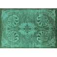 thumbnail image 1 of Ahgly Company Indoor Rectangle Oriental Turquoise Blue Industrial Area Rugs, 2' x 4', 1 of 4