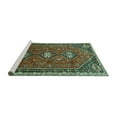 thumbnail image 2 of Ahgly Company Machine Washable Indoor Square Persian Turquoise Blue Traditional Area Rugs, 8' Square, 2 of 4