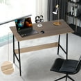 thumbnail image 3 of Hommpa 39.4inch Simple Design Computer Desk Study Writing Table Desk with Metal Frame Home Office Workstation Desk, 3 of 6